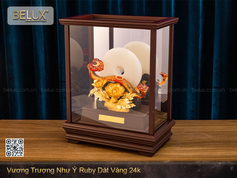 Vương Trượng Như Ý Ruby Dát Vàng 24k